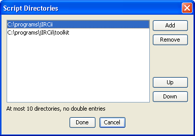 Shows Script directories manager